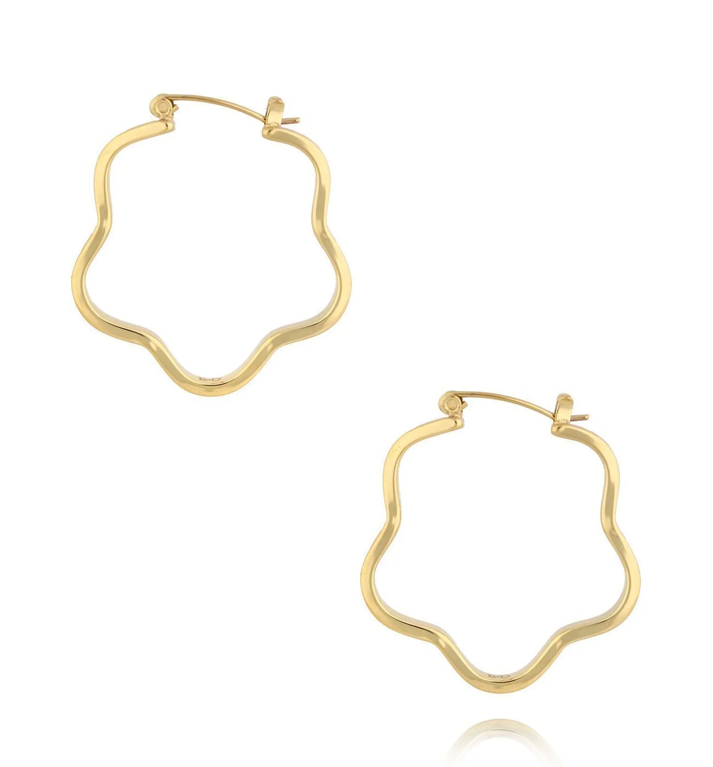 Smycken BY DZIUBEKA Örhängen, Emaljerade, Wavy Hoop, Limegrön