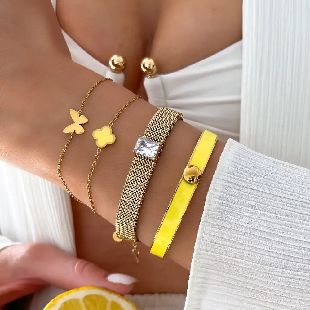 Smycken BY DZIUBEKA Armband, Stelt, Secret Garden Gult