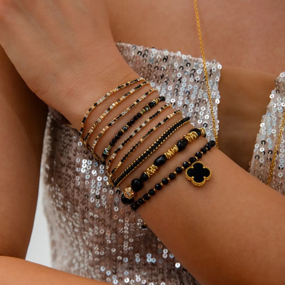 Smycken BY DZIUBEKA Armband Svart Agat