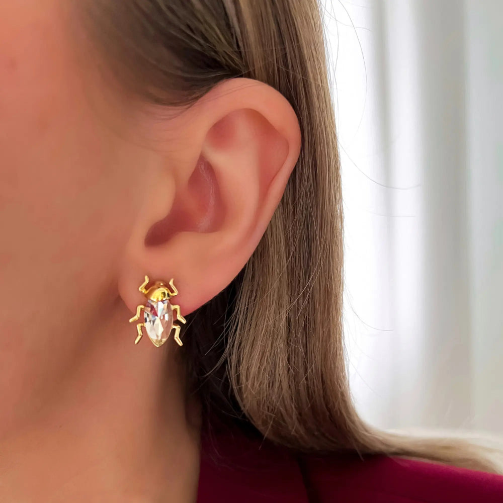 Smycken BY DZIUBEKA Örhängen Skalbagge, Klar