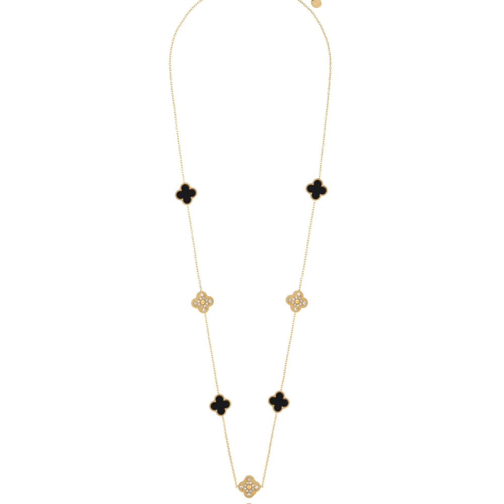 Smycken BY DZIUBEKA Halsband Fyrklöver Svart