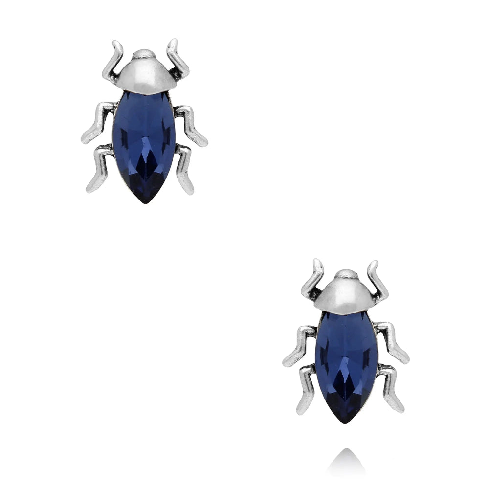 Smycken BY DZIUBEKA Örhängen Skalbagge, Blå